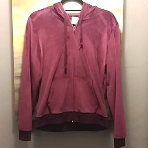 PINK Velour Track Jacket sz M